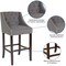 Merrick Lane Hadleigh Upholstered Barstool 30" High Transitional Tufted Barstool with Accent Nail Trim